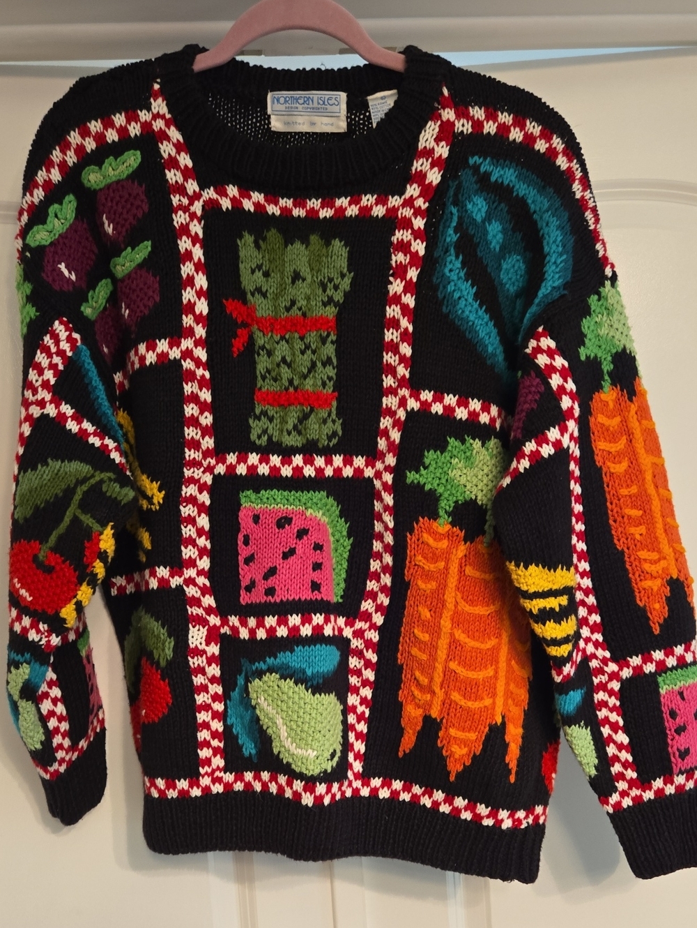 Vintage Northern Isles Fruit/veggie Cotton Sweater